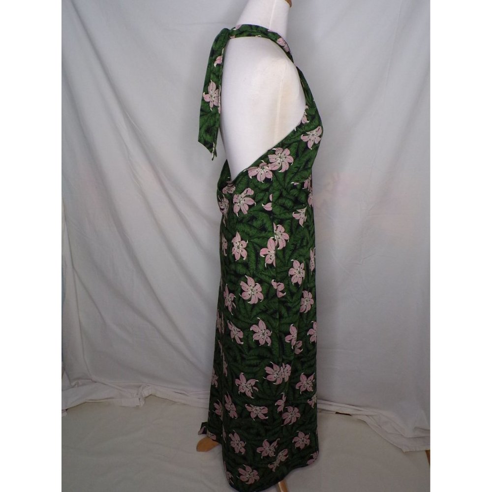 TOPSHOP Hibiscus Floral Halter Midi Dress Green 10 NEW - Picture 9 of 11